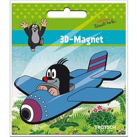 Foto von 3D-Magnet Der kleine Maulwurf Flugzeug schwarz/blau