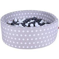 Foto von "Bällebad soft - ""Grey white dots"" - 300 balls grey/creme" grau