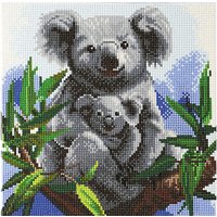 Foto von Crystal Art Kit auf Holzrahmen-Leinwand - Koalas