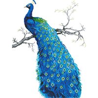 Foto von "DIAMOND DOTZ® Original Diamond Painting ""Blue Peacock"" 60 x 84 cm ab 8 Jahren (DD13.012)"