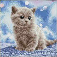 Foto von "DIAMOND DOTZ® Squares Original Diamond Painting Katze ""Bubbles“ 34