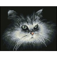 Foto von "DIAMOND DOTZ® Squares Original Diamond Painting Katze ""Shadow Cat“ 32 x 25 cm extra funkelnd ab 8 Jahren (DQ7.002)"