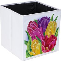 Foto von Faltbarer Aufbewahrungswürfel Crystal Art 30x30cm - Wunderschöne Tulpen