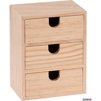 Foto von Holz-Box mit 3 Schubladen