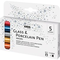 Foto von KREUL Glass & Porcelain Pen Metallic medium 5er Set