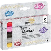 Foto von KREUL Textil Marker Glitter medium 5er Set