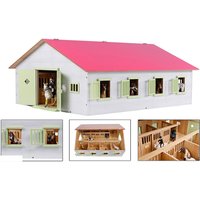 Foto von Kids Globe 610189 - Pferdestall mit 7 Boxen rosa 1:32 pink/weiß