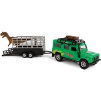 Foto von Kids Globe Land Rover Fahrzeug mit Dino auf Anhänger (die cast