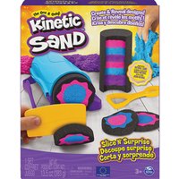 Foto von Kinetic Sand Slice n Surprise Set - mit 3 Sandfarben und 7 Werkzeugen tolle Muster mehrfarbig  Kinder