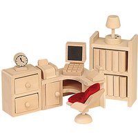 Foto von Puppenhausmöbel aus Holz - Arbeitszimmer natur