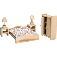 Foto von Puppenhausmöbel aus Holz - Schlafzimmer bunt