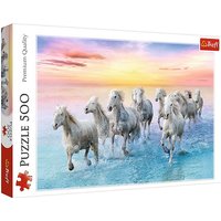 Foto von Puzzle 500 Teile - weiße Pferde