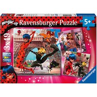 Foto von Ravensburger Kinderpuzzle 05189 - Unsere Helden Ladybug und Cat Noir - 3x49 Teile Miraculous Puzzle Kinder ab 5 Jahren  Kinder
