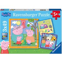 Foto von Ravensburger Kinderpuzzle 05579 - Peppas Familie und Freunde - 3x49 Teile Peppa Pig Puzzle Kinder ab 5 Jahren  Kinder