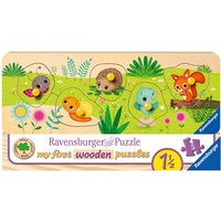 Foto von Ravensburger Kinderpuzzle - Tierkinder im Garten - 5 Teile Holzpuzzle Kinder ab 1
