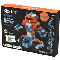 Foto von Robot X 12-in-1 Roboter-Kit aus Klemmbausteinen - LEGO®-kompatibel blau/orange