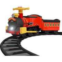 Foto von Rollplay 26311 Steam Train - Kinderfahrzeug mit Batterie / Eisenbahn Set mit Zug und Schienen rot