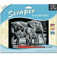 Foto von "Scraper Silber groß ""Querformat"" - Elefanten"