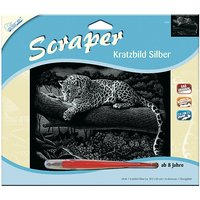 Foto von "Scraper Silber groß ""Querformat"" - Leopard"