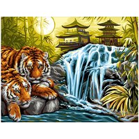 Foto von Senior Painting by Numbers - Tiger am Fluss