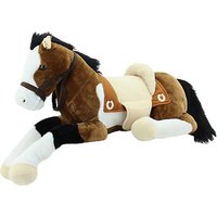 Foto von Sweety Toys LUCKY Pferd XXL Riesen Pferd liegend mit Sattel-BRAUN